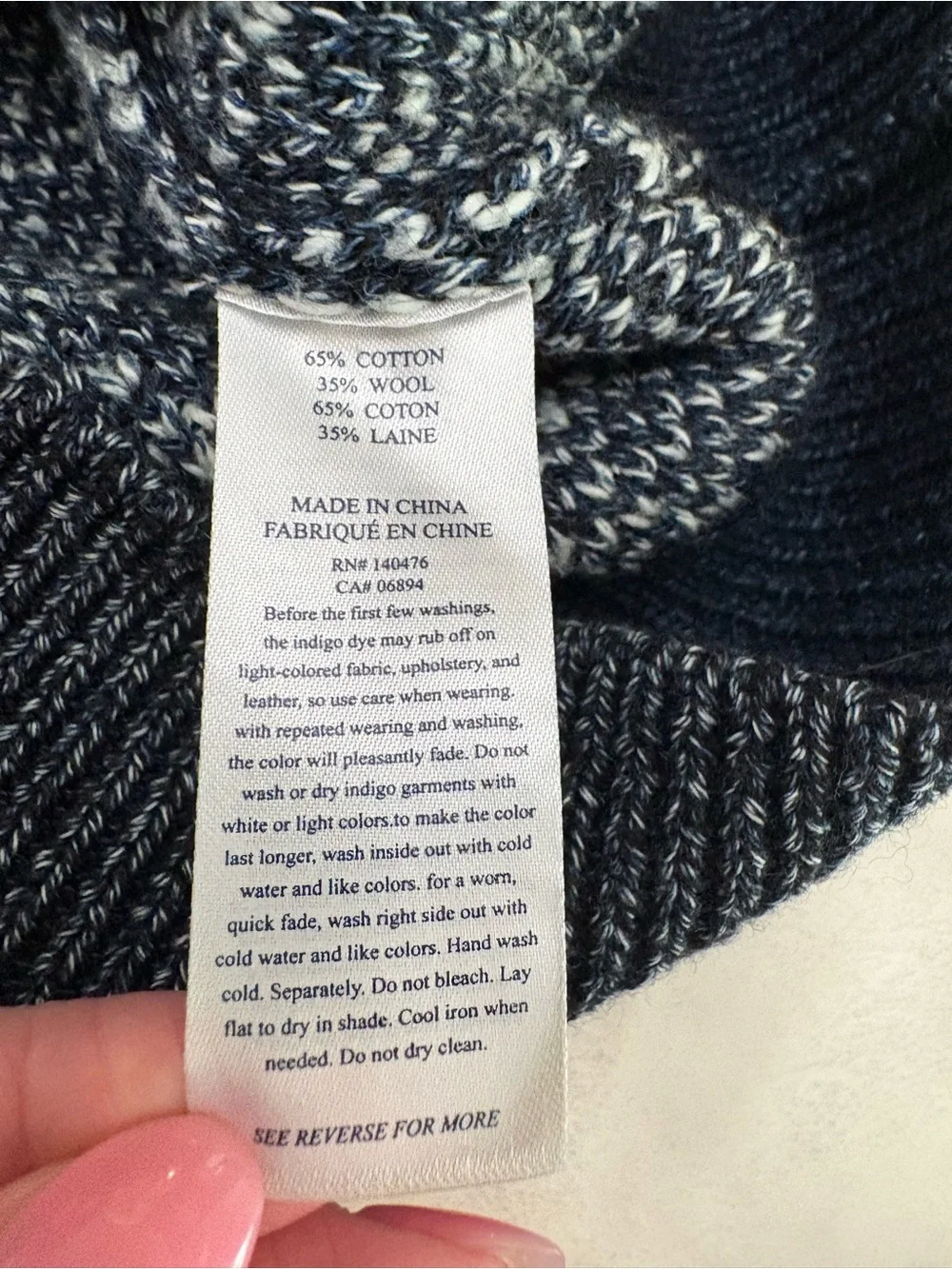 Faherty Donegal Crew Sweater Men’s S Charcoal Birdseye Merino Wool Fisherman